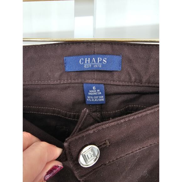 Chaps Women's Brown Casual Mid Rise Belt Loop Jeans Pant Size 6 - Picture 2 of 3